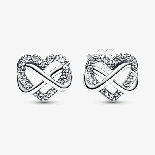 Brincos Sparkling Infinity Heart