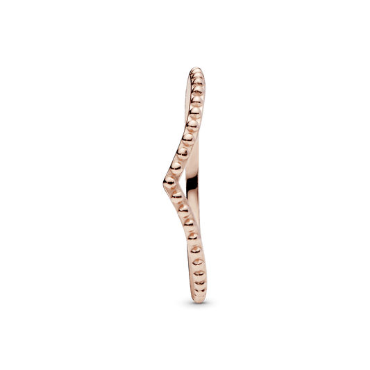 Anel Pandora Chevron Contas Em Ouro Rose