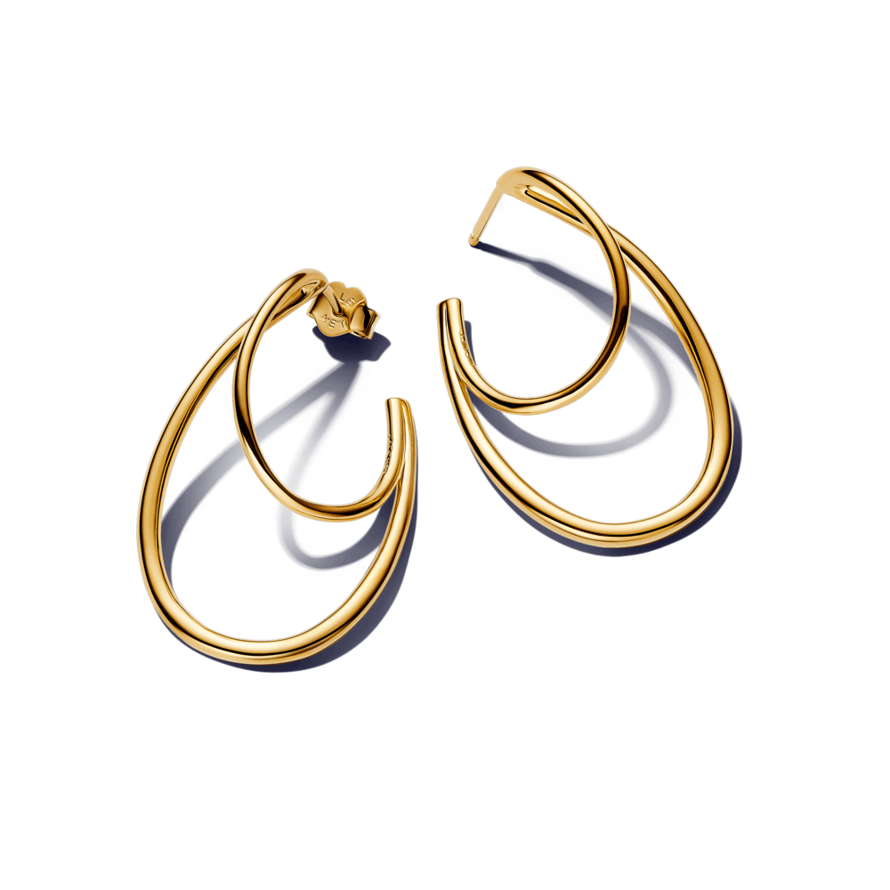Brinco de Argola Dupla Ouro Orgânico Aro Aberto