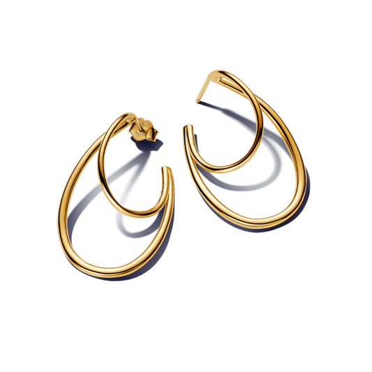 Brinco de Argola Dupla Ouro Orgânico Aro Aberto