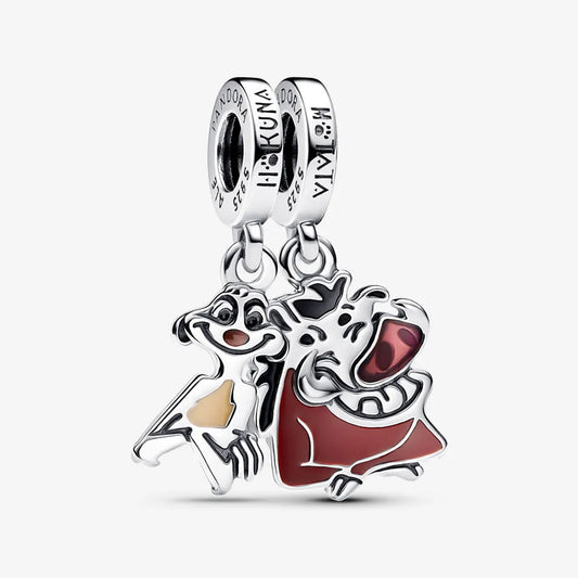 Charm Prata Disney Timão e Pumba de O Rei Leão